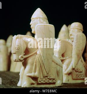 Les chevaliers - Lewis Chessmen, (Norvégien ?), c1150-c1200. Artiste : Inconnu Banque D'Images