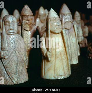 La Lewis Chessmen, (Norvégien ?), c1150-c1200. Artiste : Inconnu Banque D'Images