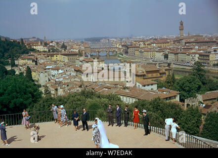 Florence de la Piazza Michelangelo Artiste : Giuseppe Poggi Banque D'Images