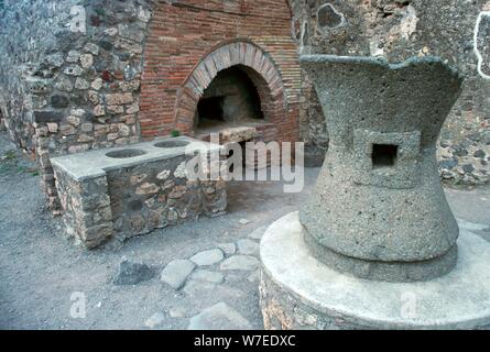Boulangerie dans Pompéi, 1er siècle. Artiste : Inconnu Banque D'Images