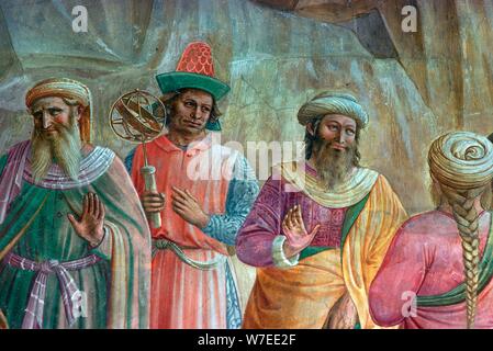 Détail d'une peinture de l'adoration des Mages. Artiste : Inconnu Banque D'Images