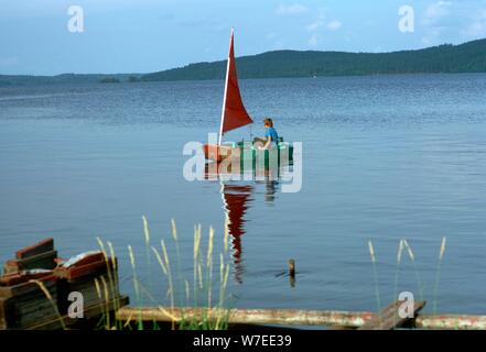 L'île sur le lac Paijanne Saynatsalo en août. Banque D'Images