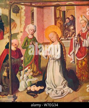 L'Adoration de l'enfant, c1480 (1907). Artiste : Maître du retable de Saint Barthélemy Banque D'Images