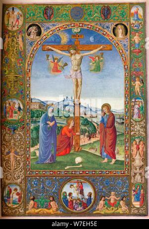 La Crucifixion : avec la Vierge, Marie Madeleine et St John, (c1500), 1937. Artiste : Inconnu Banque D'Images