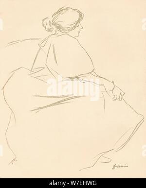 Une étude en crayon, c1872-1898, (1898). Artiste : Jean Louis forain Banque D'Images