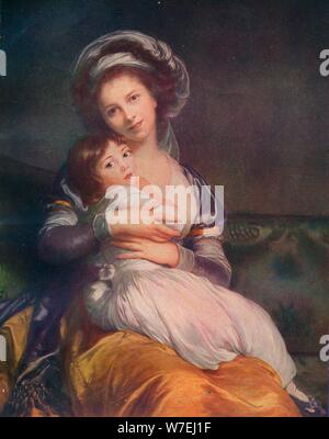 Louise Elisabeth Vigee Le Brun (1755-1842) avec sa fille Jeanne-Lucie, 1786, (1911). Artiste : Elisabeth Louise Vigee-LeBrun Banque D'Images