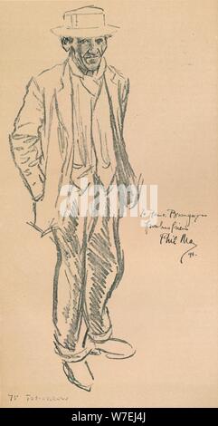 Un autoportrait de Phil May, 1896, (1903). Artiste : Philip William peut Banque D'Images