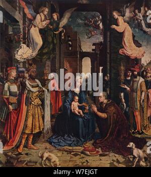 L'Adoration des Rois, c1510, (1938). Artiste : Jan Gossaert Banque D'Images