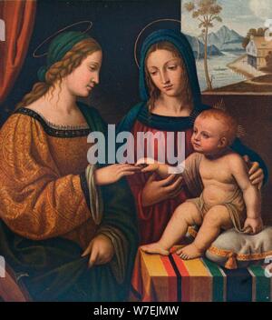 Le Mariage mystique de Sainte Catherine, c1520, (1911). Artiste : Bernardino Luini Banque D'Images