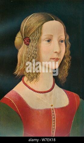 Portrait d'une fille, c1490, (1911). Artiste : Inconnu Banque D'Images