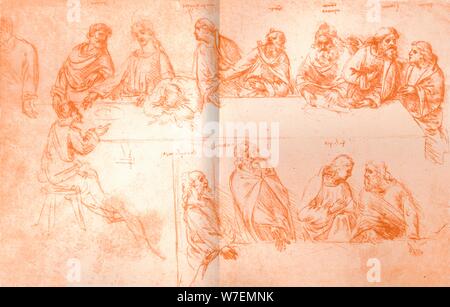Croquis préparatoire pour la peinture de "la Dernière Cène", c1494-c1499 (1883). Artiste : Leonardo da Vinci. Banque D'Images