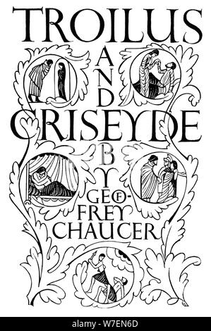 'Page de titre : Troilus et Criseyde', 1927. Artiste : Eric Gill. Banque D'Images