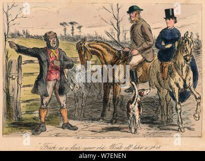 "Comme un enfant de quatre ans. S'est comme un tir', 1865. Artiste : John Leech. Banque D'Images