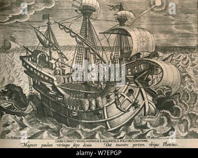 En prenant une vue 'Plancius', 1592. Artiste : Theodoor Galle. Banque D'Images