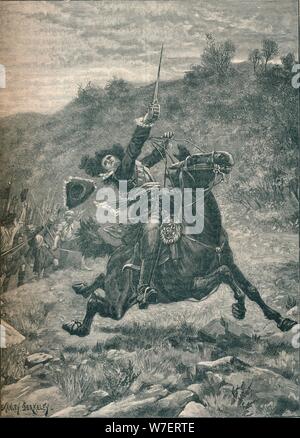 Dernière charge de vicomte de Dundee à la bataille de Killiecrankie, Ecosse, 1689 (1905). Artiste : Stanley Berkeley. Banque D'Images