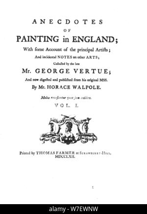 'Anecdotes de la peinture en Angleterre', c1762, (1946). Artiste : Horace Walpole. Banque D'Images