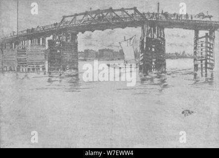 "Vieux Pont de Battersea', 1879, (1904). Artiste : James Abbott McNeill Whistler. Banque D'Images