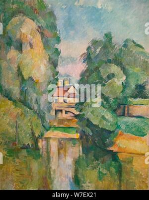 "Maison de campagne par une rivière', c1890. Artiste : Paul Cézanne. Banque D'Images