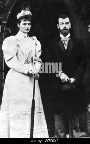 Tsarine Alexandra Feodorovna et le Tsar Nicolas II de Russie, c1900. Artiste : Inconnu. Banque D'Images