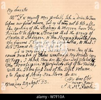 Une lettre de Henry Fuseli, 29 septembre 1823 (1904). Artiste : Henry Fuseli. Banque D'Images