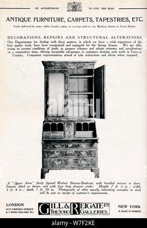 "Des meubles anciens, tapis, tapisseries etc', 1921. Artiste : Inconnu. Banque D'Images