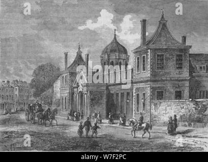 Avant de Montagu House, Great Russell Street, Bloomsbury, London, 1830 (1878). Artiste : Inconnu. Banque D'Images