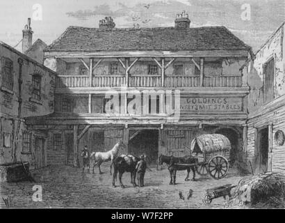 L'ancien Black Bull Inn, Gray's Inn Road, London, c1800 (1878). Artiste : Inconnu. Banque D'Images