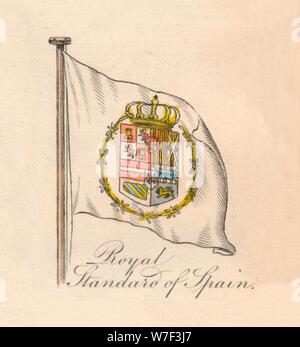 'Royal Standard de l'Espagne', 1838. Artiste : Inconnu. Banque D'Images