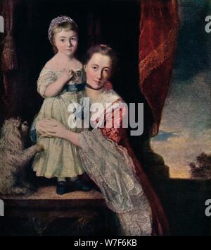 ''Duchess de Devonshire comme un enfant avec Georgina, comtesse de Spencer', 1760-1761, (c1927). Artiste : Sir Joshua Reynolds. Banque D'Images