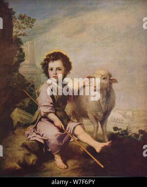 'El Divino Pastor', (le Bon Berger), 1660, (c1934) Artiste : Bartolomé Esteban Murillo. Banque D'Images