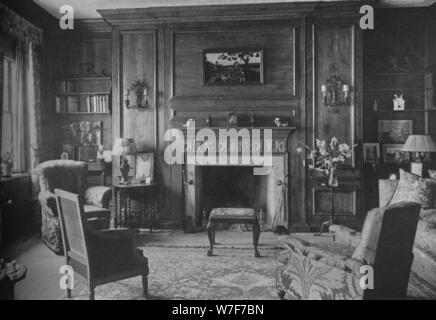 Géorgien ancien revêtement dans Mlle Morgan's Office, chambre de Miss Anne Morgan, New York, 1924. Artiste : Inconnu. Banque D'Images