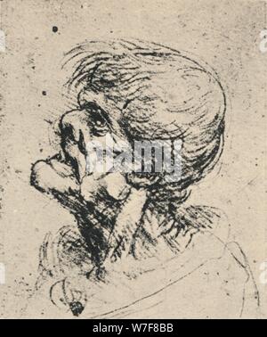 Profil Grotesque 'à gauche', c1480 (1945). Artiste : Leonardo da Vinci. Banque D'Images