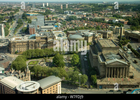 St George's Hall et William Brown Street d'en haut Banque D'Images