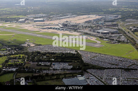 Vue aérienne de l'Aéroport International de Manchester, Août 2019 Banque D'Images