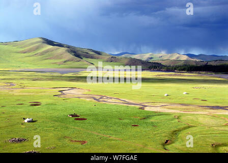 Vue générale du lac Khuvsgul en Mongolie Banque D'Images