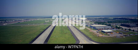 Vue aérienne de l'aéroport de Dulles, Virginie Banque D'Images
