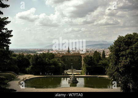 Vue du jardin de Boboli sur Florence Banque D'Images