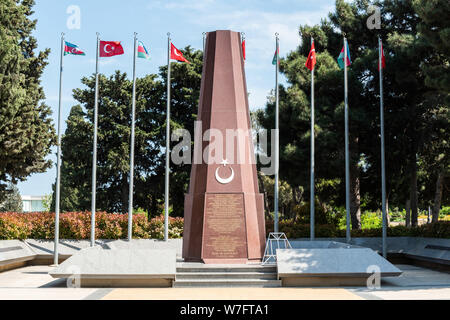 Baku, Azerbaïdjan - 11 mai, 2019. La mémoire des martyrs turcs de Bakou, au 1 130 soldats turcs qui ont été tués pendant la lutte contre l'Arménie et bolchevique fo Banque D'Images