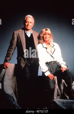 John Forsythe, Linda Evans, Dynasty, 80s Banque D'Images