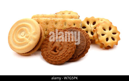 Les cookies sur un fond blanc Banque D'Images