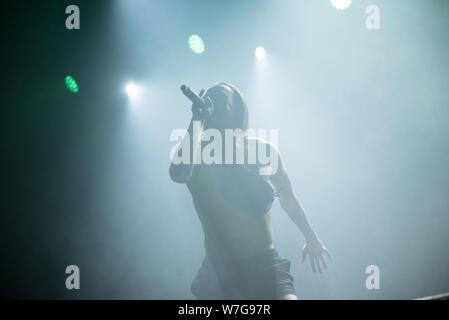 BONTIDA POUR, Roumanie - 19 juillet 2019 : le rappeur estonien excentrique Tommy Cash l'exécution d'un concert live au festival Château électrique Banque D'Images