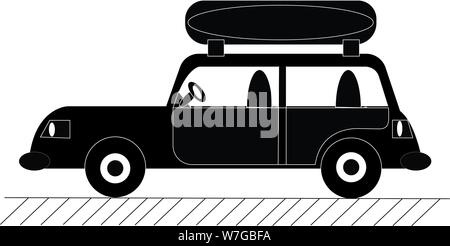 L'icône d'image de la voiture avec le coffre Illustration de Vecteur