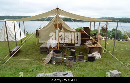 L'été en Nouvelle-Écosse : Camp Reenactors Banque D'Images