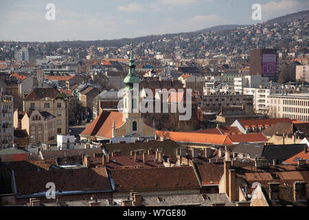 Budapest, Hongrie, le 22 mars 2018 : Budapest - panorama du château. Banque D'Images