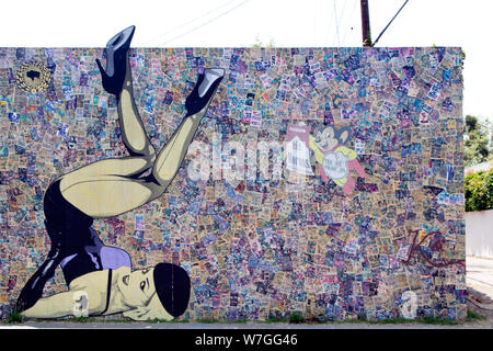 Art sur Melrose Avenue, une boutiques, restaurants et lieux de divertissements à Los Angeles, Californie Banque D'Images
