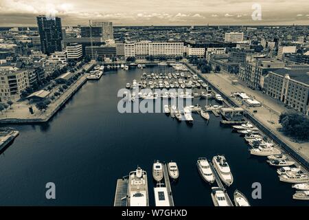 Antwerpen city skyline, vue depuis la tour de mas Banque D'Images