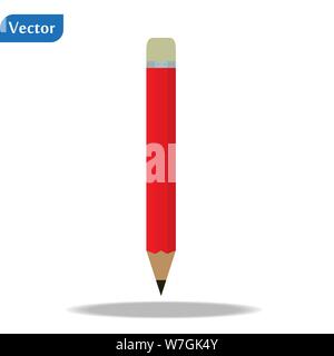 Détail réaliste aiguisé crayon rouge isolé sur fond blanc. Illustration vecteur EPS 10 Illustration de Vecteur