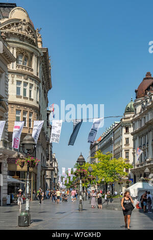 La rue Knez Mihailova, Belgrade, Serbie Banque D'Images