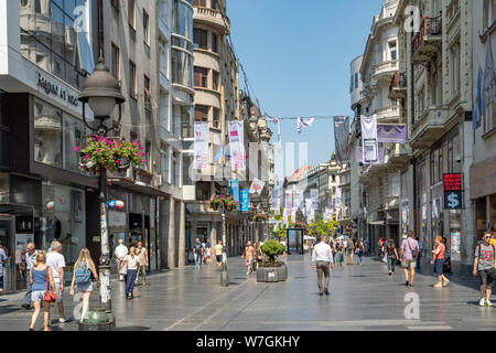 La rue Knez Mihailova, Belgrade, Serbie Banque D'Images