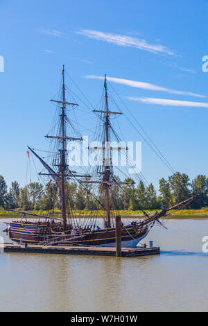 Le Lady Washington grand bateau amarré à Steveston pour le Festival Maritime 2019 Richmond Banque D'Images